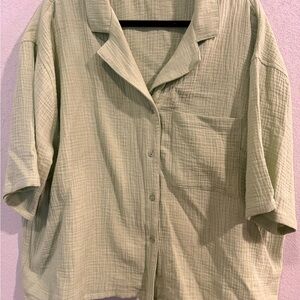 Fashion Nova Light Green Textured Top